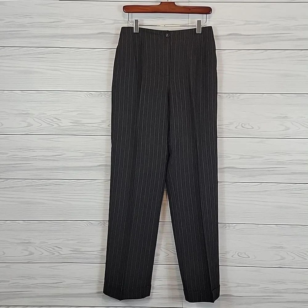 Liz Claiborne Pinstripe Dress Pants - Charcoal Grey Womens Size 4